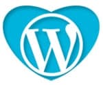 We Love WordPress - WordPress Logo in a Heart